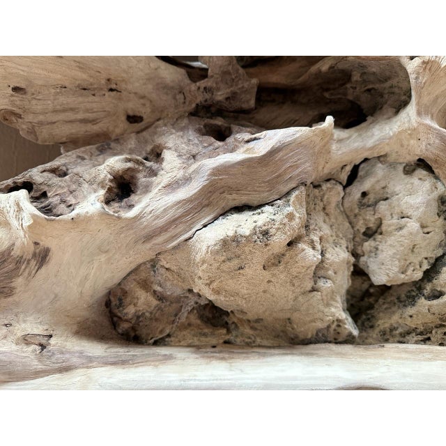 Andrianna Shamaris Monumental Teak and Rock Coffee Table, Screen or Headboard For Sale - Image 4 of 18