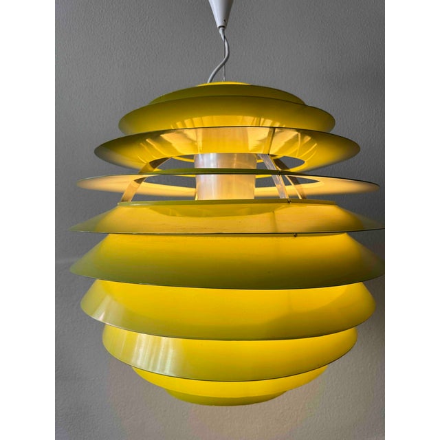 Olive Danish Olive Green PH Louvre Pendant Light by Poul Henningsen for Louis Poulsen, 1960s For Sale - Image 8 of 18