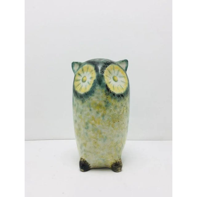 Green Ceramic Owl, 1960s For Sale - Image 9 of 9