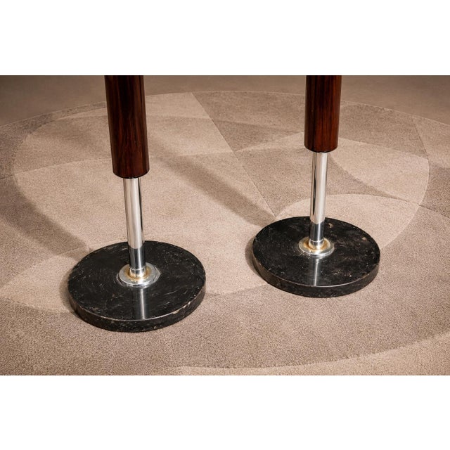Pair of “Torchierre” Floor Lamps in Rosewood, Crystal & Metal, Unknown, 1950s For Sale In New York - Image 6 of 12