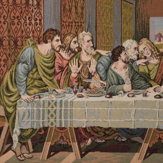 Religious Framed Late 20th Century Last Supper Tapestry For Sale - Image 3 of 11