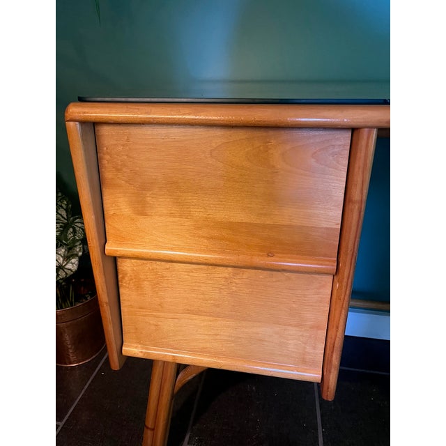 Mid 20th Century Mid 20th Century Ash & Bamboo Writing Desk by Heywood Wakefield Ashcraft For Sale - Image 5 of 10