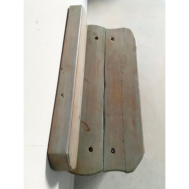 Minimalist Chunky Pine Bench, Paint Washed, Artisan Made, 1980s For Sale - Image 12 of 18