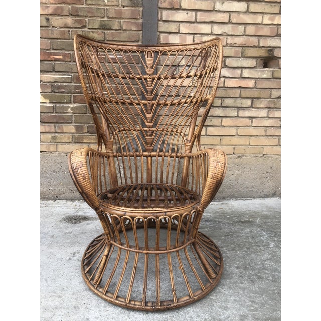 Vintage Rattan Chair by Lio Carminati, 1950s For Sale - Image 6 of 7