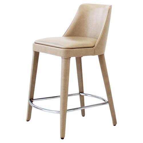 Gold Nude Color Ecoleather Beech Wood Chair by Casa Casati For Sale - Image 8 of 8