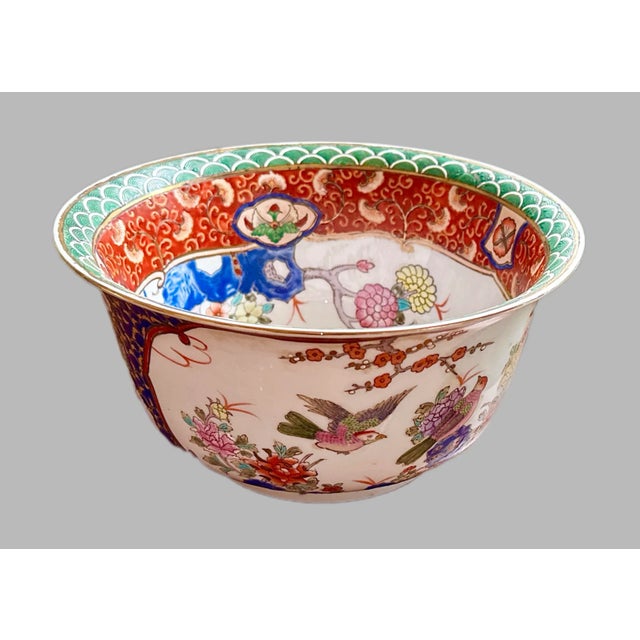 Chinese Hand Painted Chinese Chinoiserie Bowl - 10" Diameter For Sale - Image 3 of 12