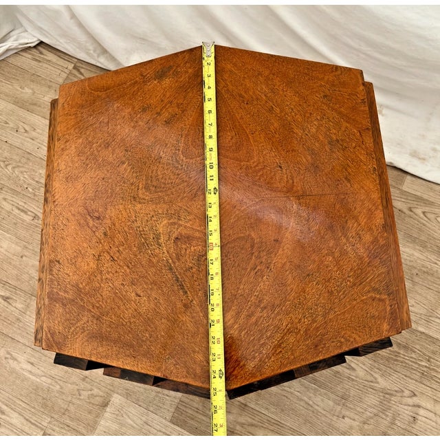Vintage Lane Staccato Block Brutalist Nightstand Cabinet Side Table MCM Hexagon For Sale - Image 9 of 11