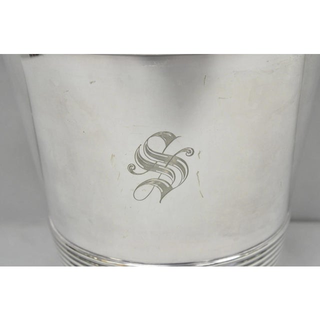 Early 20th Century Early 20th Century International Wilcox English Regency Silver Plated Champagne Ice Bucket "S" Mono For Sale - Image 5 of 18