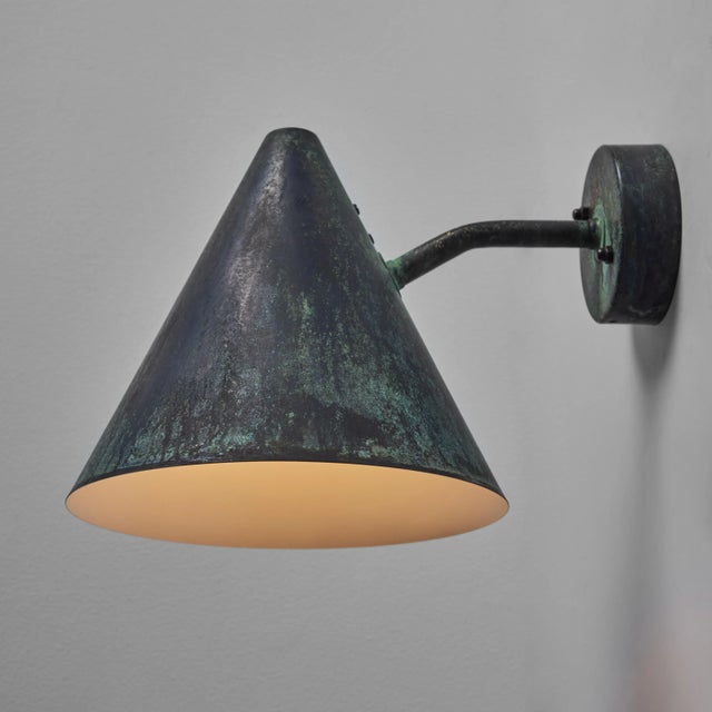 Metal Hans-Agne Jakobsson 'Tratten' Darkly Patinated Outdoor Sconce For Sale - Image 7 of 12