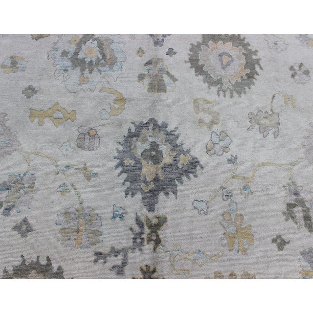 Keivan Woven Arts - Very Large Turkish Oushak Rug With Neutral Color Palette and All-Over Design For Sale - Image 9 of 11