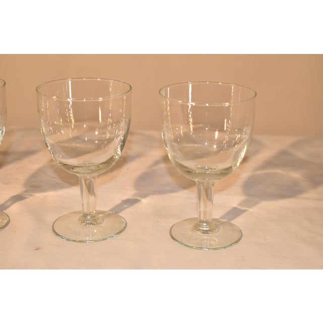 Set of six 19th century hand-blown rummers. This is a lovely set of rummers from England. Gorgeous style and great condition.