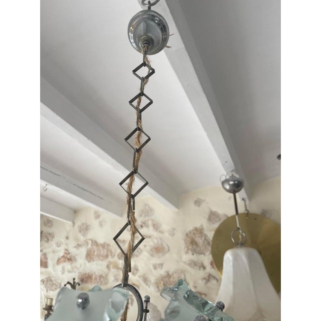 Sputnik Cut-Glass 13-Bulb Chandelier attributed to Fontana Arte, 1960s For Sale - Image 9 of 13