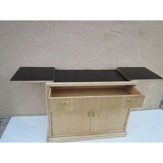 1990s Thomasville Wash Wood Cream Color Two Door & Two Drawer Flip Top Server For Sale In Naples, FL - Image 6 of 11