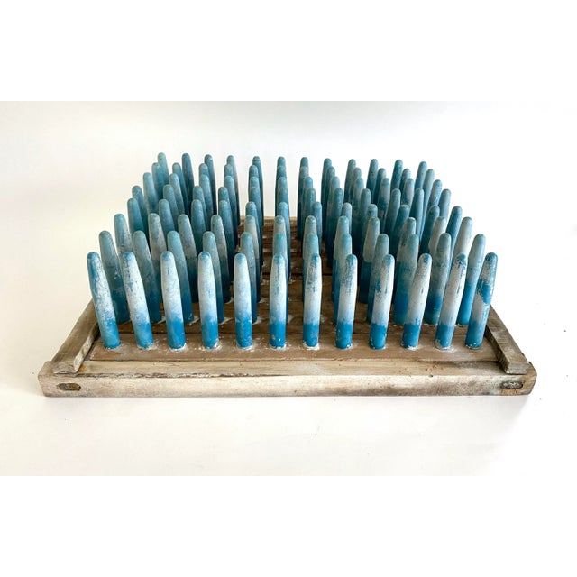 A unique piece of industrial salvage, this sculptural vintage balloon mold with composite pegs in an amazing...