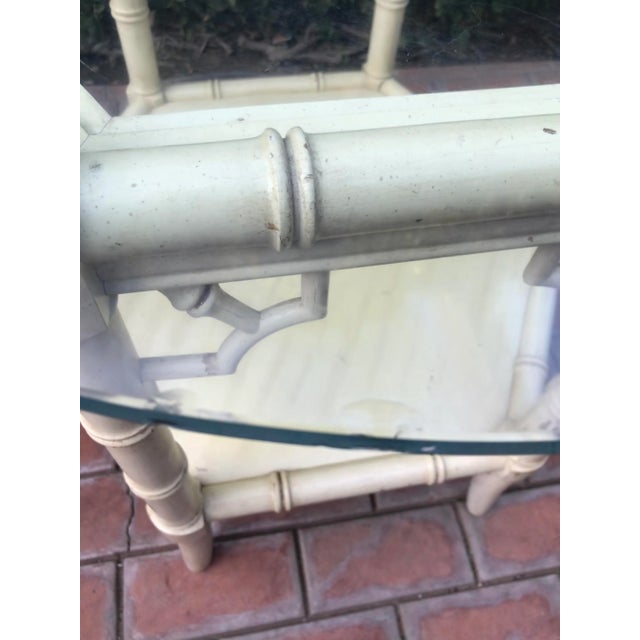 Light Yellow Vintage Faux Bamboo Chinoiserie Side Table, Allegro for Thomasville For Sale - Image 8 of 13