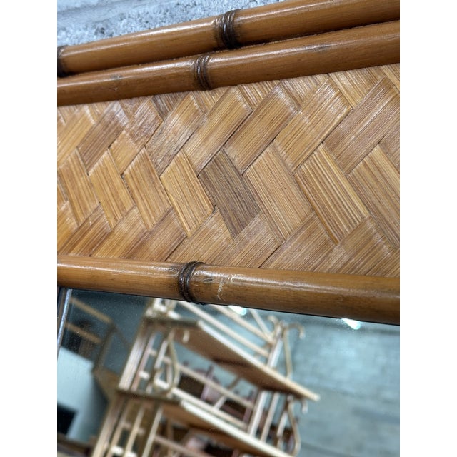 1980s Large Bamboo Wall Mirror For Sale - Image 9 of 12