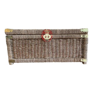 Woven Rope and Gold Chest/Trunk For Sale