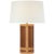 Transitional Marie Flanigan by Visual Comfort Signature Lignum Medium Table Lamp in Dark Oak and Dark Rattan with Linen Shade For Sale - Image 3 of 3