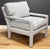 Newly Upholstered Vintage MCM Parsons Chair in Rich Blue Tweed For Sale In Kansas City - Image 6 of 12