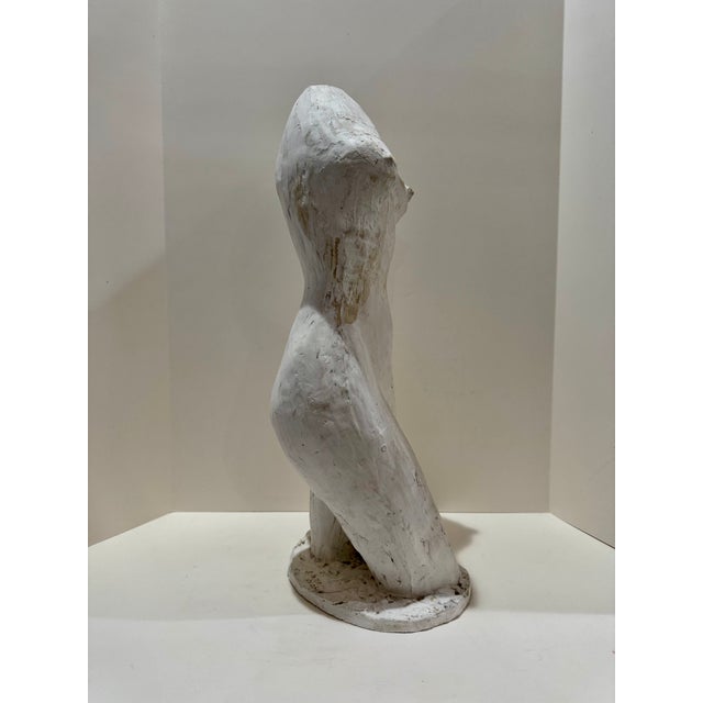 1960s 1960s Larry Mohr Female Torso Sculpture White Plaster Signed Estate Mid Century Modern For Sale - Image 5 of 8