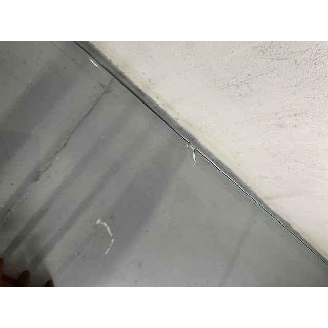 Italian Sculptural Dining Table in Crafted Wood and Thick Glass, 1970s For Sale - Image 6 of 9