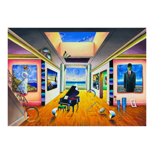Ferjo, Master Collection, Huge Original Painting on Canvas, Hand Signed, Surrealism For Sale