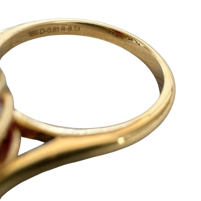 8.94 CTW Vintage Style No-Heat Burmese Ruby & Diamond Halo Ring 18k Yellow Gold, Size 7 For Sale - Image 9 of 12