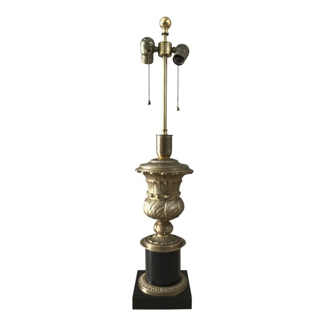 Early 2000s Louis XVI Style Gilt Ormolu Table Lamp For Sale