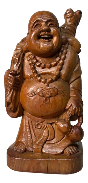 Wooden Hotei Statue, Japan, 1950s-1960s