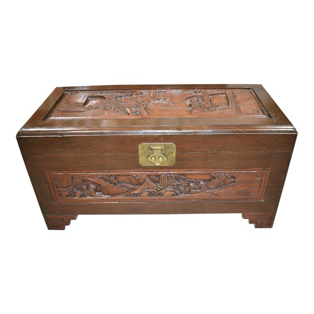 Antique Chinese Camphor Chest Trunk For Sale