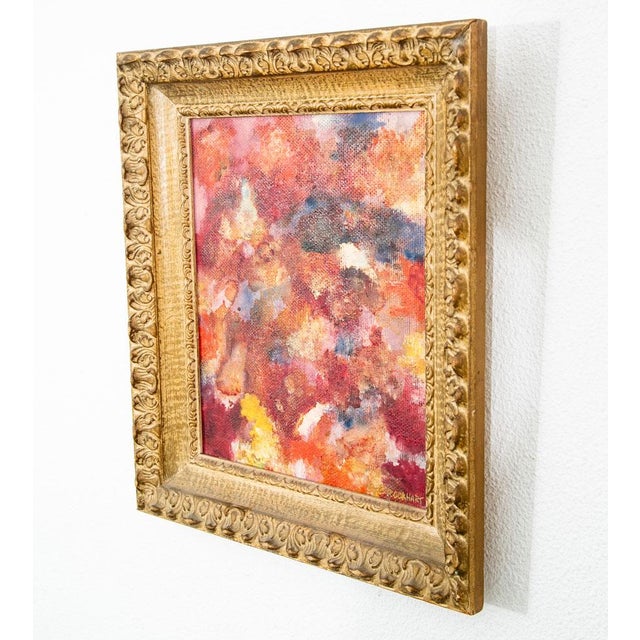 Mid-Century Modern 1970s B. Lockhart Mid Century Modern Painting Original Art Abstract Expressionism Floral Flowers For Sale - Image 3 of 12
