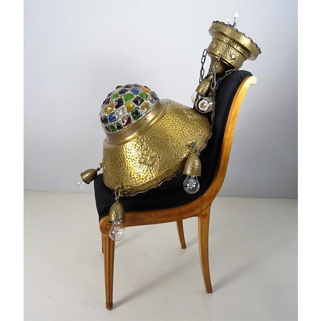 Gold Large Art Nouveau Ceiling Lamp, 1900s For Sale - Image 8 of 14