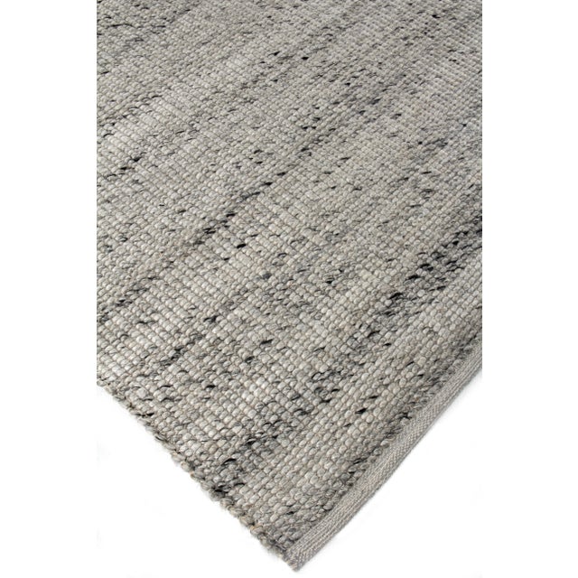Textile Rhue Hand loom Wool/Cotton Silver Rug-14'x18" For Sale - Image 7 of 8