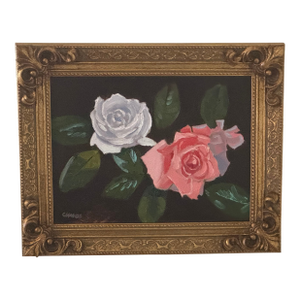 "So Perfect in Pink and White" Original Painting by George T. Chakos, Framed