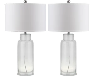 29 Inch H Glass Table Lamp in Clear - a Pair