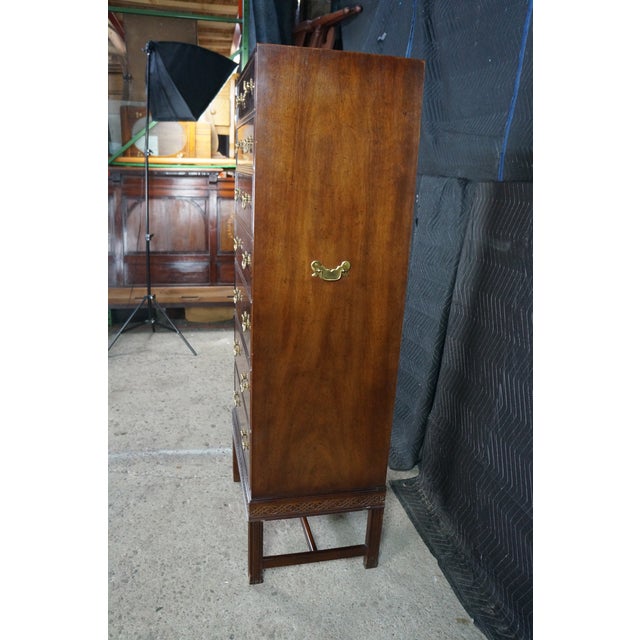 Henredon 18th C. Chippendale Style Mahogany Semainier Chest Lingerie Dresser 59" For Sale - Image 15 of 18