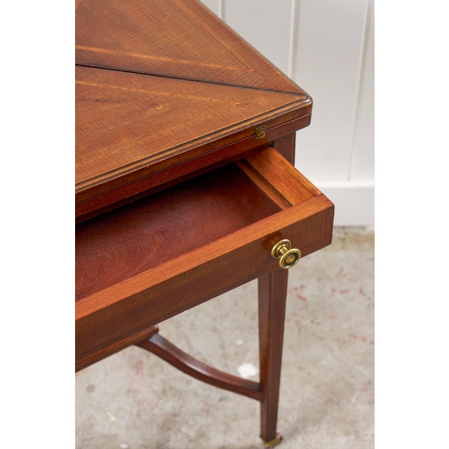 Edwardian Envelope Card Table For Sale - Image 4 of 18