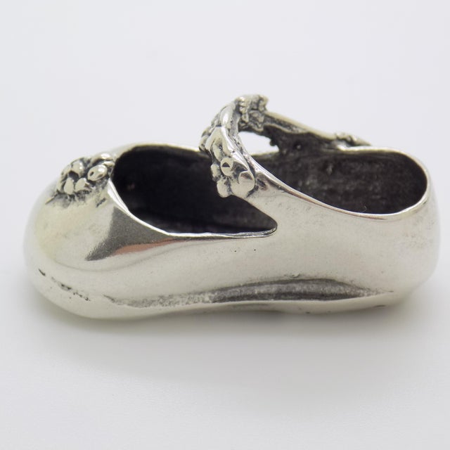 Vintage Italian Handmade Silver Child Shoe Figurine, Italy, 1980s For Sale - Image 4 of 11