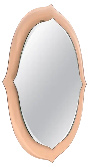Mid-Century Pink Peach Glass Wall Mirror in the style of Cristal Art, Italy, 1960s
