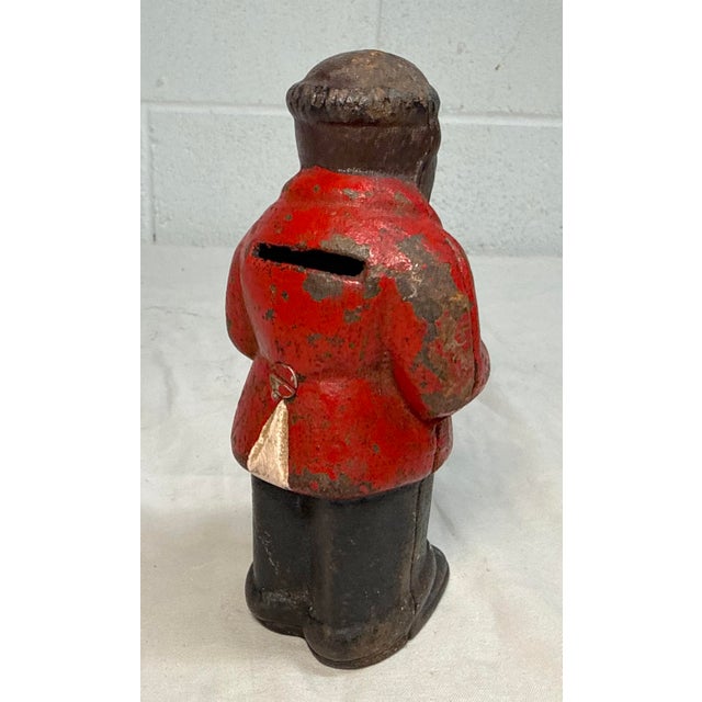 Antique Original Early 1900's Uncle Moses Cast Iron Coin Still Bank Americana For Sale - Image 10 of 12