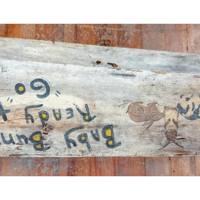 Early 20th C. American Folk Art Pet Advertising Sign for Rabbits and Bunnies For Sale - Image 10 of 12