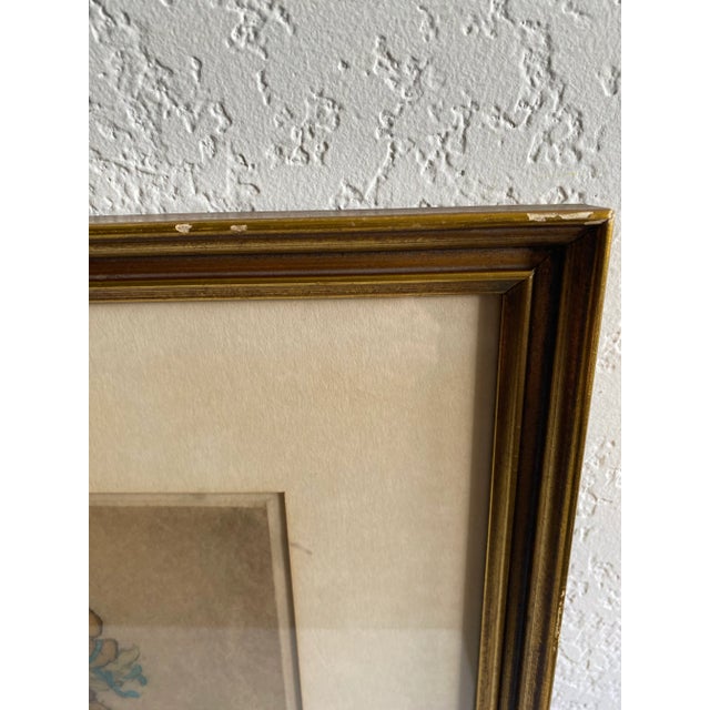 Blue Antique Pair of Signed and Numbered Prints of Asian Figures For Sale - Image 8 of 12