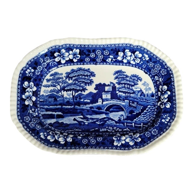 Spode “Copeland” Blue & White Transferware Platter, 11" – England For Sale