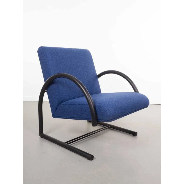Blue Circle Lounge Chair by Hennie de Jong for Mazairac & Boonzaaijer, 1980s For Sale - Image 8 of 8