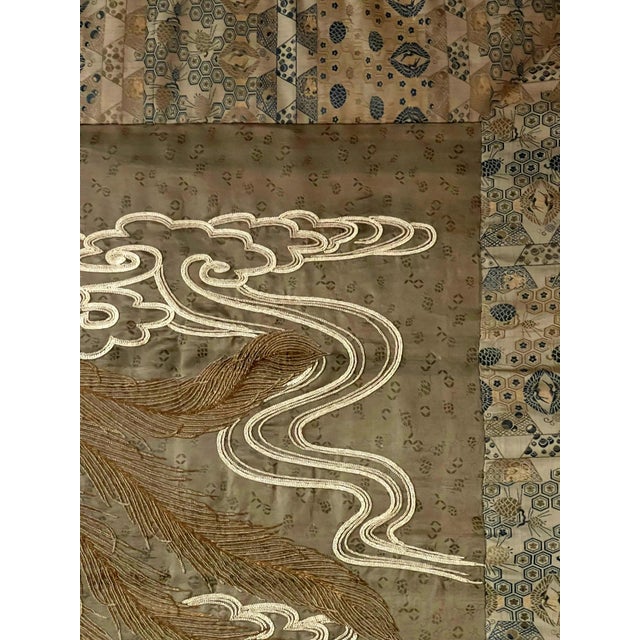 Massive Japanese Embroidery Tapestry Display Box Meiji Period For Sale - Image 14 of 18