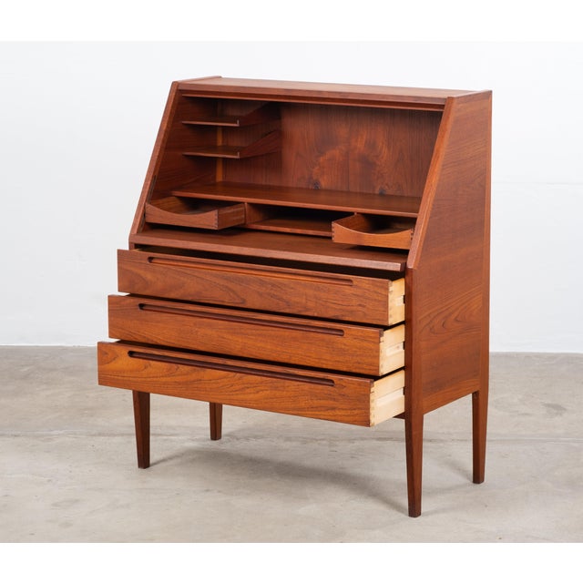 Wood Vintage Teak Secretaire by Nils Jonsson, 1960s For Sale - Image 7 of 12
