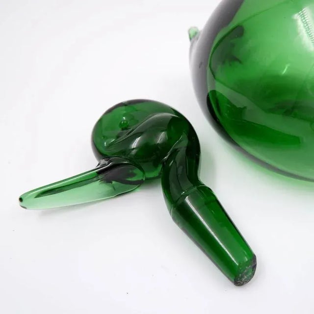 Empoli Verde Duck Decanter by Gio Ponti for Toso Bagnoli For Sale - Image 6 of 11