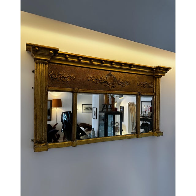 Gold Pre-Regency Ormolu Triptych Mantel Mirror, 1790 For Sale - Image 9 of 11