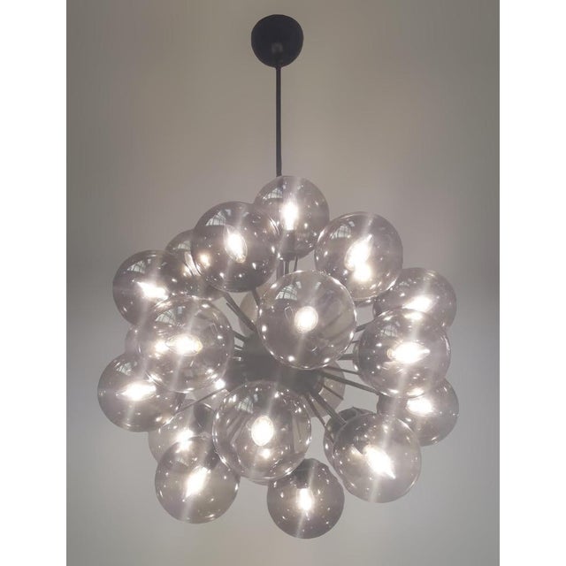 21st Century Ventiquattro Black Powder Coat Smoky Bubbles Murano Sputnik Chandelier by Fabio LTD For Sale - Image 6 of 7
