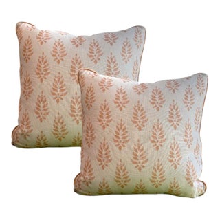 Pair of 22'' Pink Paisley Pillows For Sale